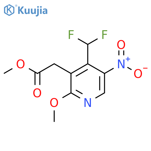 Methyl 4-(difluoromethyl)-2-methoxy-5-nitropyridine-3-acetate structure