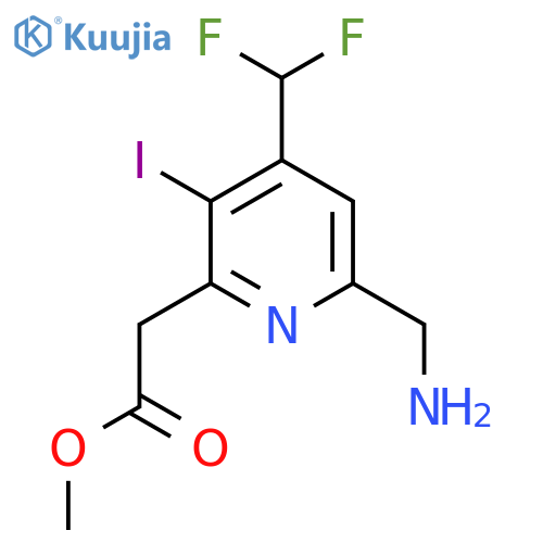 Methyl 6-(aminomethyl)-4-(difluoromethyl)-3-iodopyridine-2-acetate structure