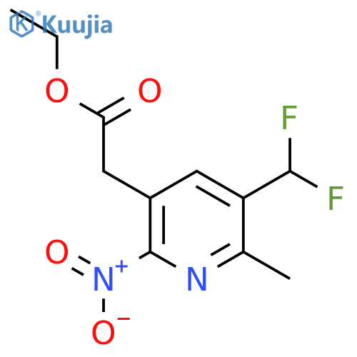 Ethyl 3-(difluoromethyl)-2-methyl-6-nitropyridine-5-acetate structure