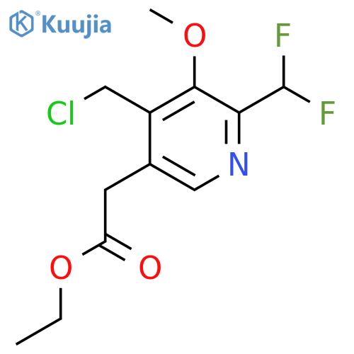 Ethyl 4-(chloromethyl)-2-(difluoromethyl)-3-methoxypyridine-5-acetate structure