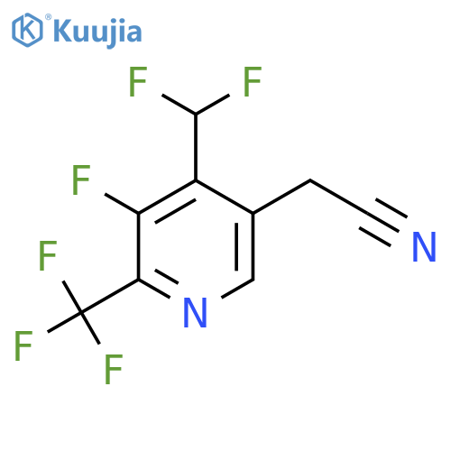 4-(Difluoromethyl)-3-fluoro-2-(trifluoromethyl)pyridine-5-acetonitrile structure