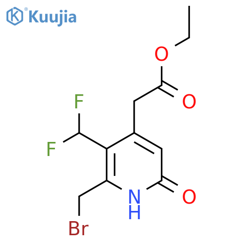 Ethyl 2-(bromomethyl)-3-(difluoromethyl)-6-hydroxypyridine-4-acetate structure