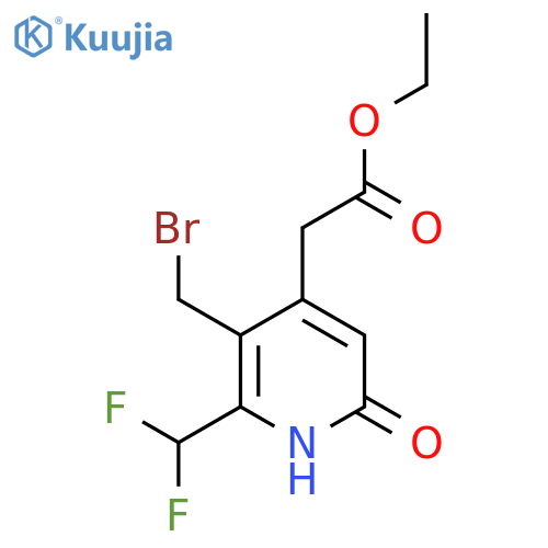 Ethyl 3-(bromomethyl)-2-(difluoromethyl)-6-hydroxypyridine-4-acetate structure