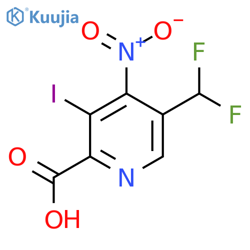 5-(Difluoromethyl)-3-iodo-4-nitropyridine-2-carboxylic acid structure