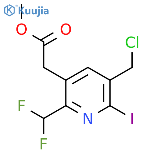 Methyl 3-(chloromethyl)-6-(difluoromethyl)-2-iodopyridine-5-acetate structure