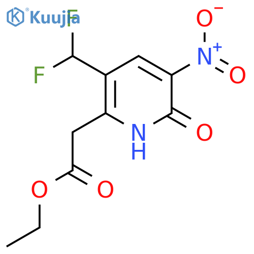Ethyl 5-(difluoromethyl)-2-hydroxy-3-nitropyridine-6-acetate structure