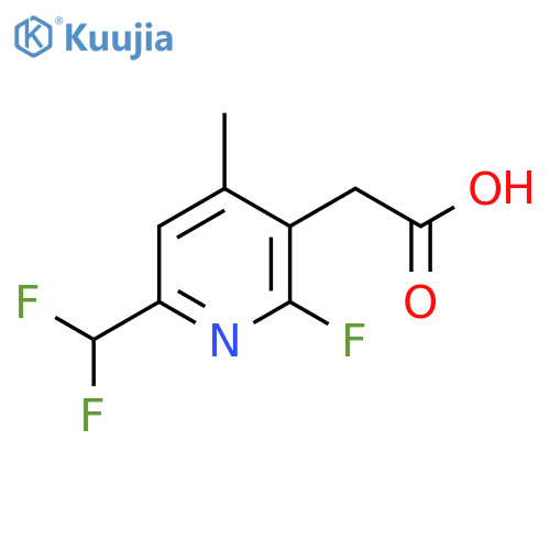6-(Difluoromethyl)-2-fluoro-4-methylpyridine-3-acetic acid structure