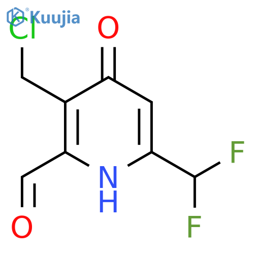 3-(Chloromethyl)-6-(difluoromethyl)-4-hydroxypyridine-2-carboxaldehyde structure