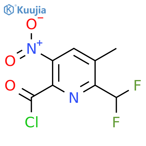 2-(Difluoromethyl)-3-methyl-5-nitropyridine-6-carbonyl chloride structure
