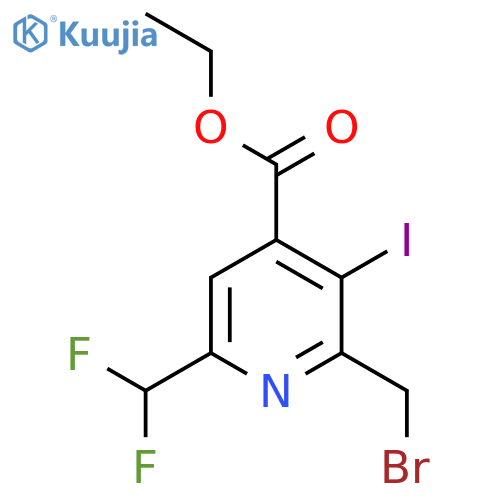 Ethyl 2-(bromomethyl)-6-(difluoromethyl)-3-iodopyridine-4-carboxylate structure