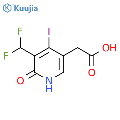 3-(Difluoromethyl)-2-hydroxy-4-iodopyridine-5-acetic acid structure