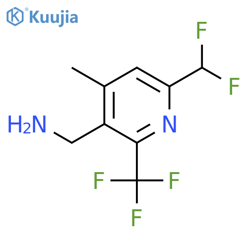 3-(Aminomethyl)-6-(difluoromethyl)-4-methyl-2-(trifluoromethyl)pyridine structure