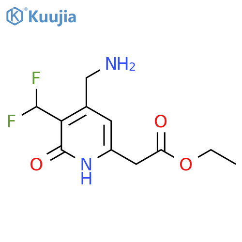 Ethyl 4-(aminomethyl)-3-(difluoromethyl)-2-hydroxypyridine-6-acetate structure