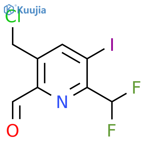 5-(Chloromethyl)-2-(difluoromethyl)-3-iodopyridine-6-carboxaldehyde structure