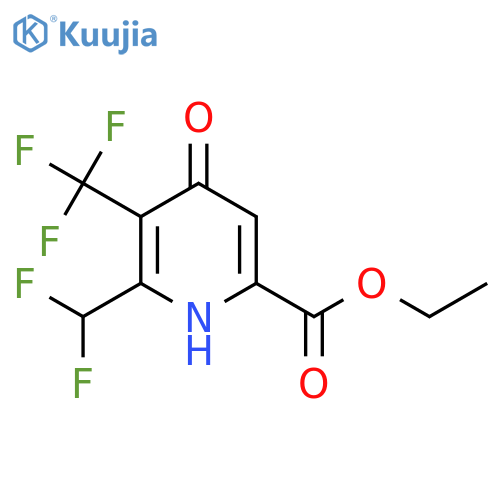 Ethyl 2-(difluoromethyl)-4-hydroxy-3-(trifluoromethyl)pyridine-6-carboxylate structure
