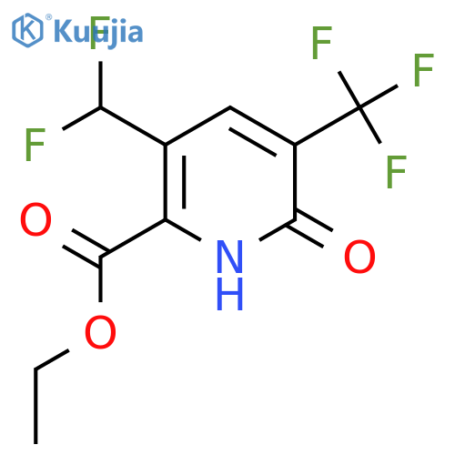 Ethyl 5-(difluoromethyl)-2-hydroxy-3-(trifluoromethyl)pyridine-6-carboxylate structure