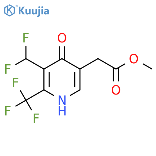 Methyl 3-(difluoromethyl)-4-hydroxy-2-(trifluoromethyl)pyridine-5-acetate structure