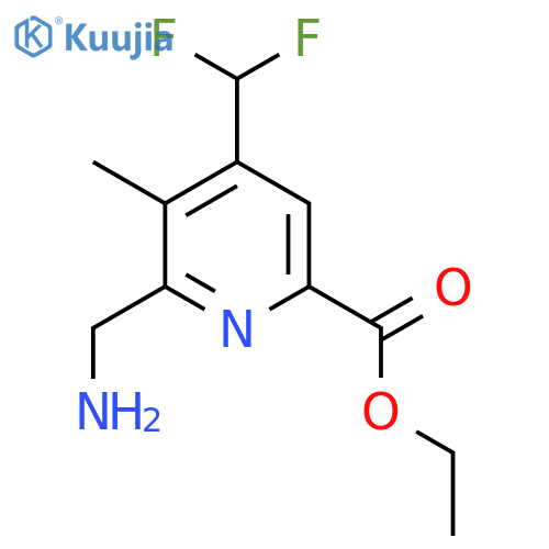 Ethyl 2-(aminomethyl)-4-(difluoromethyl)-3-methylpyridine-6-carboxylate structure