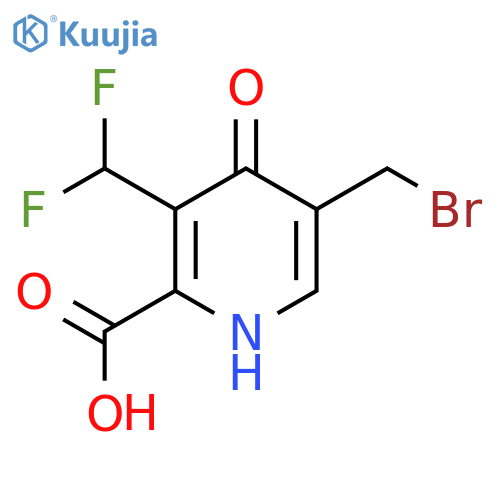 5-(Bromomethyl)-3-(difluoromethyl)-4-hydroxypyridine-2-carboxylic acid structure