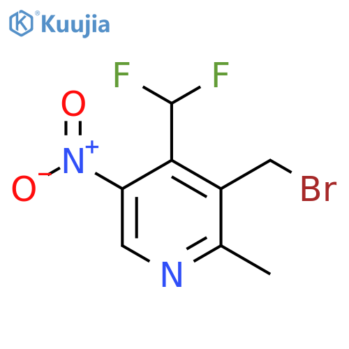 3-(Bromomethyl)-4-(difluoromethyl)-2-methyl-5-nitropyridine structure