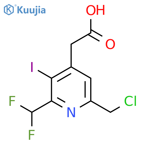 6-(Chloromethyl)-2-(difluoromethyl)-3-iodopyridine-4-acetic acid structure
