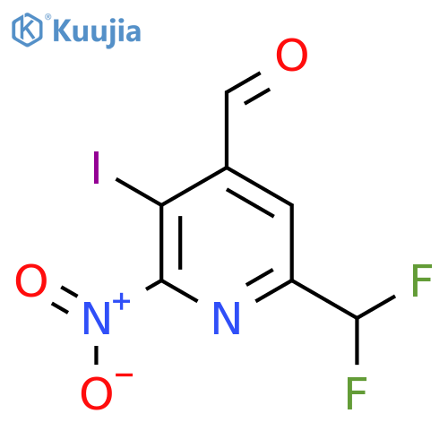 6-(Difluoromethyl)-3-iodo-2-nitropyridine-4-carboxaldehyde structure