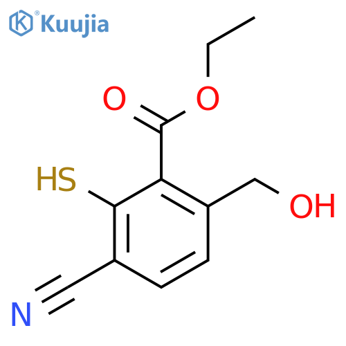 Ethyl 3-cyano-6-hydroxymethyl-2-mercaptobenzoate structure