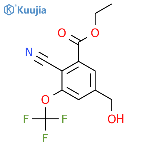 Ethyl 2-cyano-5-hydroxymethyl-3-(trifluoromethoxy)benzoate structure