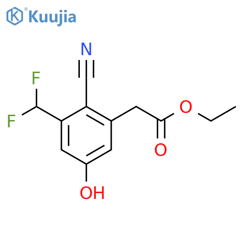 Ethyl 2-cyano-3-difluoromethyl-5-hydroxyphenylacetate structure