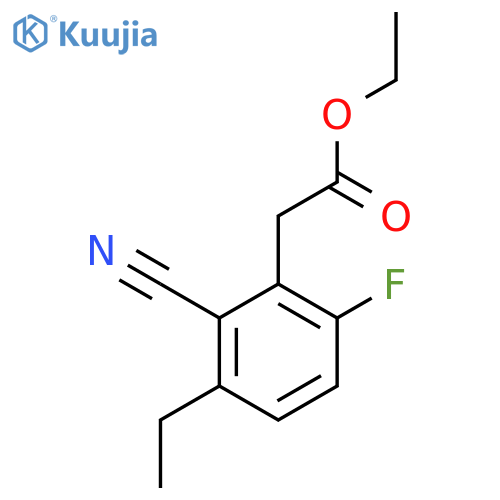 Ethyl 2-cyano-6-fluoro-3-ethylphenylacetate structure