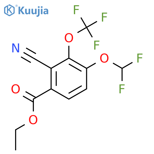 Ethyl 2-cyano-4-difluoromethoxy-3-(trifluoromethoxy)benzoate structure