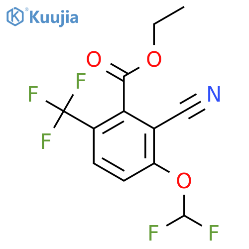 Ethyl 2-cyano-3-difluoromethoxy-6-(trifluoromethyl)benzoate structure