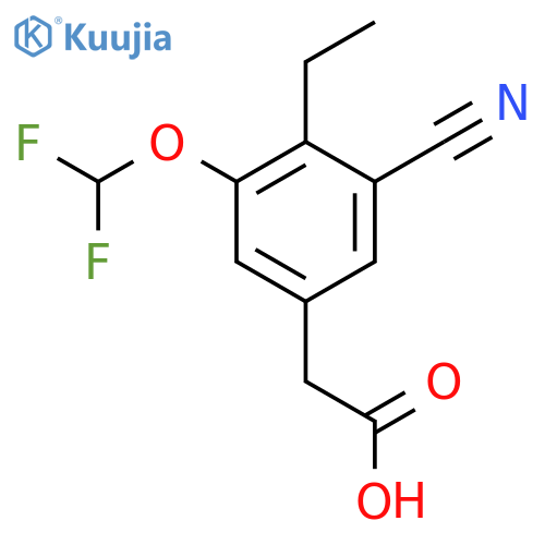 3-Cyano-5-difluoromethoxy-4-ethylphenylacetic acid structure