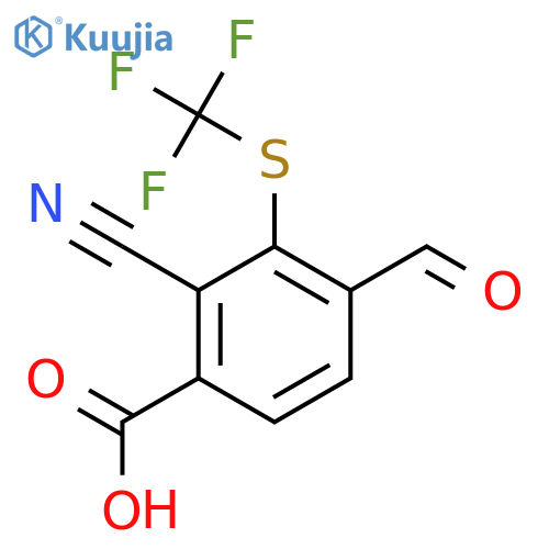 2-Cyano-4-formyl-3-(trifluoromethylthio)benzoic acid structure