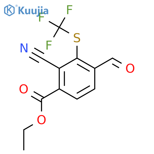 Ethyl 2-cyano-4-formyl-3-(trifluoromethylthio)benzoate structure