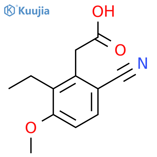 6-Cyano-2-ethyl-3-methoxyphenylacetic acid structure