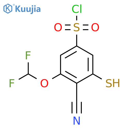 4-Cyano-3-difluoromethoxy-5-mercaptobenzenesulfonyl chloride structure