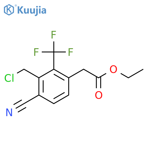 Ethyl 3-chloromethyl-4-cyano-2-(trifluoromethyl)phenylacetate structure