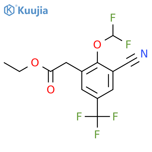 Ethyl 3-cyano-2-difluoromethoxy-5-(trifluoromethyl)phenylacetate structure