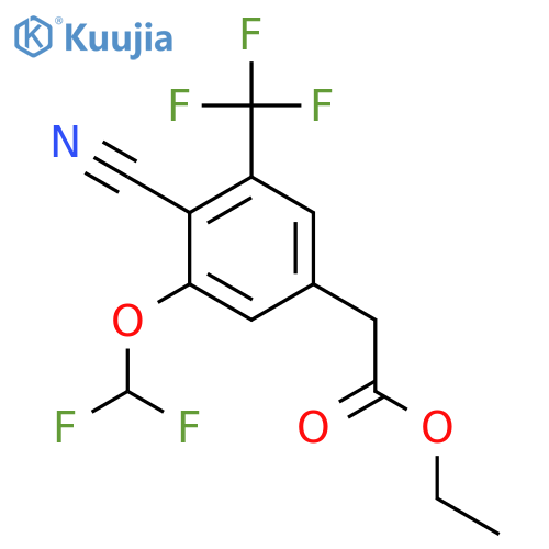 Ethyl 4-cyano-3-difluoromethoxy-5-(trifluoromethyl)phenylacetate structure