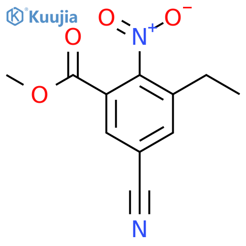 Methyl 5-cyano-3-ethyl-2-nitrobenzoate structure