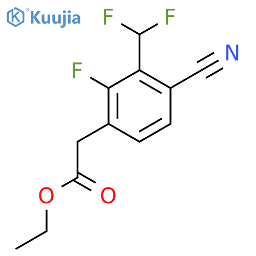 Ethyl 4-cyano-3-difluoromethyl-2-fluorophenylacetate structure