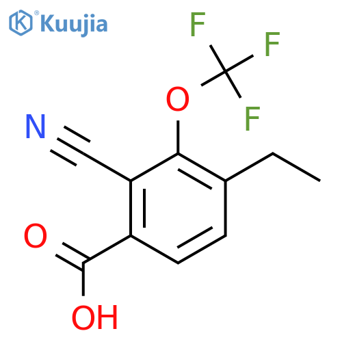 2-Cyano-4-ethyl-3-(trifluoromethoxy)benzoic acid structure