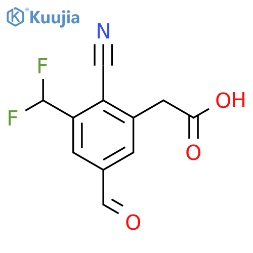2-Cyano-3-difluoromethyl-5-formylphenylacetic acid structure