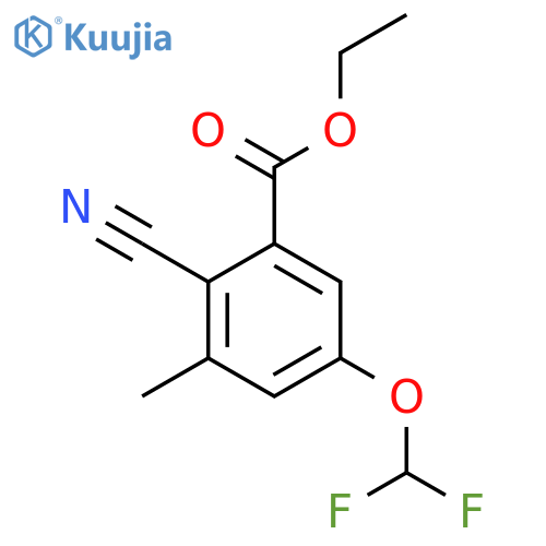 Ethyl 2-cyano-5-difluoromethoxy-3-methylbenzoate structure