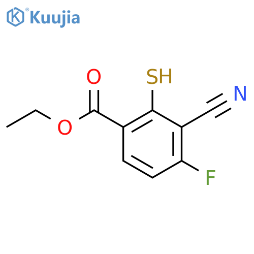 Ethyl 3-cyano-4-fluoro-2-mercaptobenzoate structure
