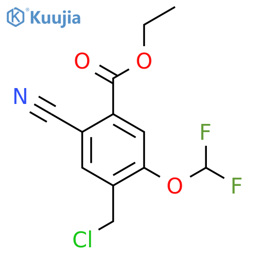 Ethyl 4-chloromethyl-2-cyano-5-(difluoromethoxy)benzoate structure
