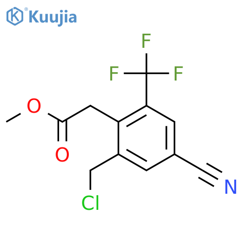 Methyl 2-chloromethyl-4-cyano-6-(trifluoromethyl)phenylacetate structure