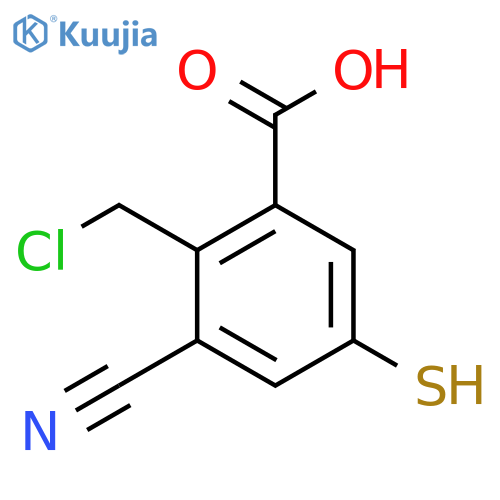 2-Chloromethyl-3-cyano-5-mercaptobenzoic acid structure