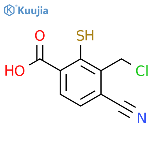 3-Chloromethyl-4-cyano-2-mercaptobenzoic acid structure